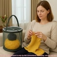 thumbnail image 3 of Yarn Storage Organizer Bag, Crochet Kit for Beginners, Yarn Holder, Thread Storage, Knitting Crochet Bag Organizer, Large Capacity Organizers with Spinning Drum Design & Drawstring Lid,purple, 3 of 3