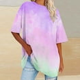 thumbnail image 2 of gakvbuo Summer Oversized T-Shirts For Womens Top Loose Half Sleeve Polluer Tees Crew Neck Color Block Plus Size Tunic Tops Gym Workout Top, 2 of 5
