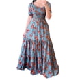 thumbnail image 2 of Robes pour Femmes 2024 Été Oversize à une Ligne Longue Robe à Fleurs Fragmentées Robe Imprimée Rabais de 50 % Liquidation!, 2 of 6