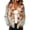 Orange, variant on Women's Fall Maple Leaf Print Cardigan Crew Neck Button Down Long Sleeve Knit Jacket Casual Outerwear with Side Pockets Multicolor 2XL