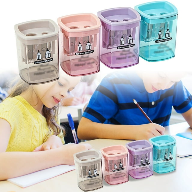 Taille-crayon Manuel Outil Durable pour l'Apprentissage en Classe et Fournitures de Dessin 2 Pcs