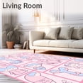 thumbnail image 2 of ODIKA 3'x5' Machine Washable Non-Slip Area Rug, Delightful Alphabet Arrangement with Stylized Characters and Palette High Traffic Rug, Pink, 688209, 2 of 7