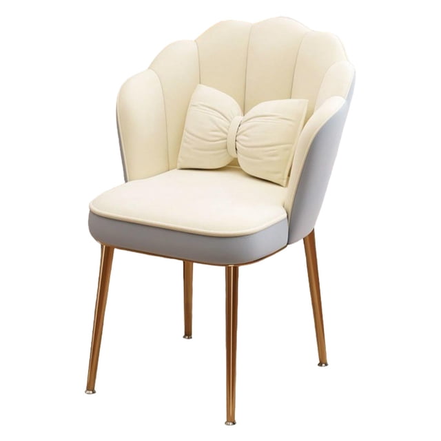 Silla de tocador Con respaldo curvo y patas de metal Strade Fareast Limited Gris Beige