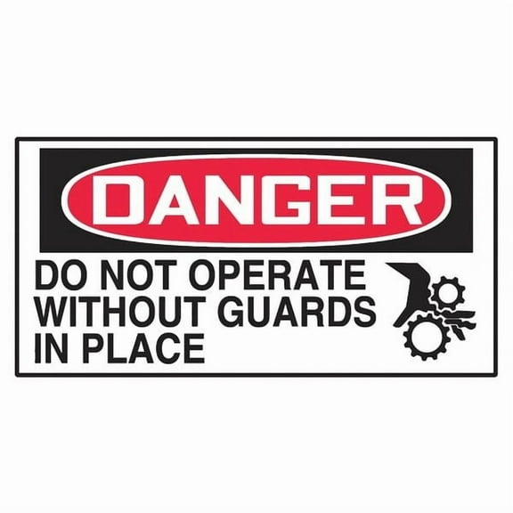Accuform Danger Label,1-1/2in H,3in W,PK10 LEQM003VSP