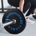 thumbnail image 4 of BalanceFrom 5FT Barbell Set with Color Letter Rubber Bumper Plates & Small Hub – Includes Pairs of 25LB, 35LB, 45LB, 55LB, Available in 120LB, 210LB, or 320LB Sets, 4 of 6