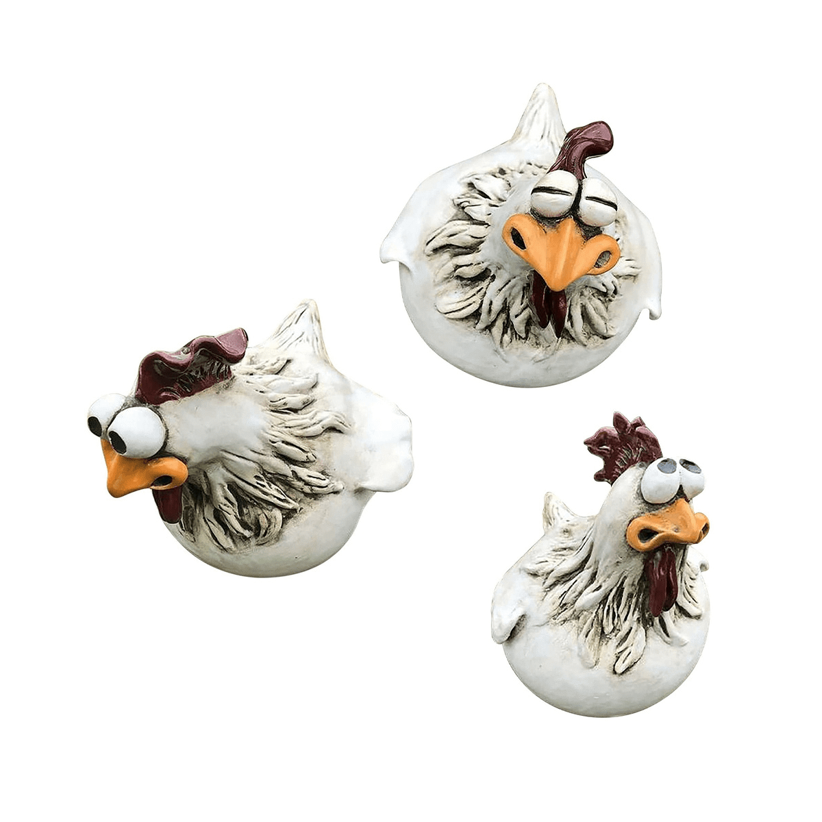 Chicken Sitting on Fence Decor Garden Statues for Fences Rooster Statues Wall Art Yard Art Sculptures Farm Patio