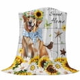 thumbnail image 6 of Sunflowers Dog Blanket Soft Cozy Warm Throw Blanket for Couch, Plush Fuzzy Flannel Fleece Blankets for Sofa, Spring Watercolor Floral Stars Wood Grain Bed Blankets Lightweight Gifts for Men, 30"x40", 6 of 9
