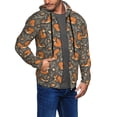 thumbnail image 2 of Goofa Fox And Mushroom Pattern Mens Full-zip Hoodie, Zip-up Pullover Hooded Sweatshirt, Kangaroo Pocket Hoodie Ideal for Daily Wear, Travel, and Home-Large, 2 of 5