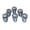 A001- Black (Lid), variant on 6 Pack, Silver Halloween Skull Decor 6 Inch, Spooky Skeleton Ornaments, Haunted House Props, Creepy Indoor Outdoor Party Decorations for Graveyard and Table Display