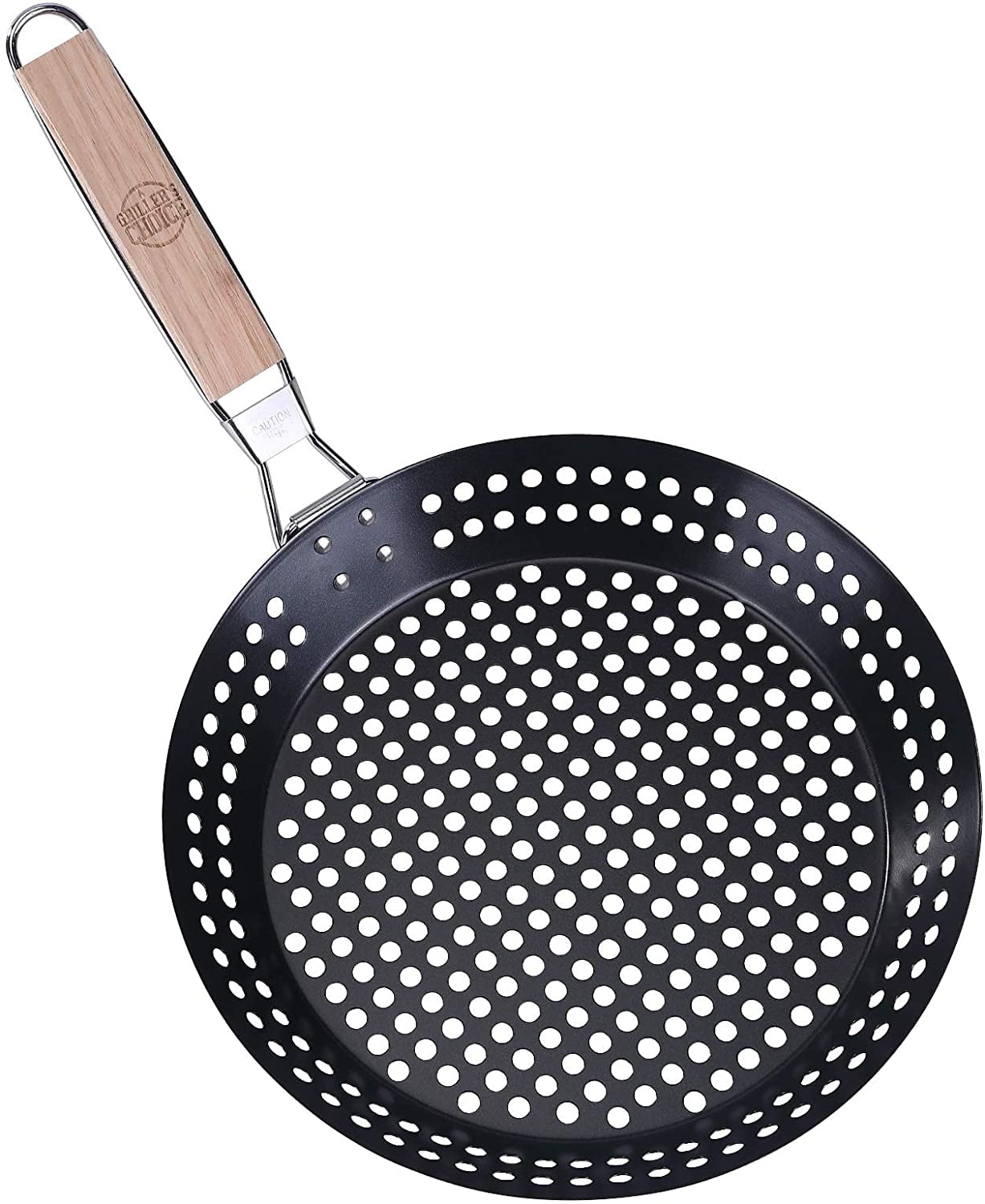 Griller's Choice Grill Basket - Large Non-Stick Commercial Skillet With ...