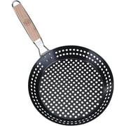 Griller's Choice Grill Basket - Large Non-Stick Commercial Skillet With Handle For Outdoor Grilling.