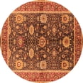 thumbnail image 1 of Ahgly Company Indoor Round Oriental Orange Industrial Area Rugs, 8' Round, 1 of 4