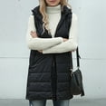 thumbnail image 2 of Lmueinov Womens Long Puffer Vest with Hood, Lightweight Sleeveless Quilted Jacket with Pockets Zip Up Winter Warm Outerwear, 2 of 7