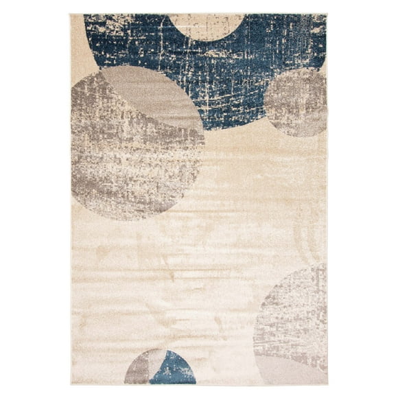 Bellagio Ivory/Blue Polypropylene Rug 6'7" x 9'6"