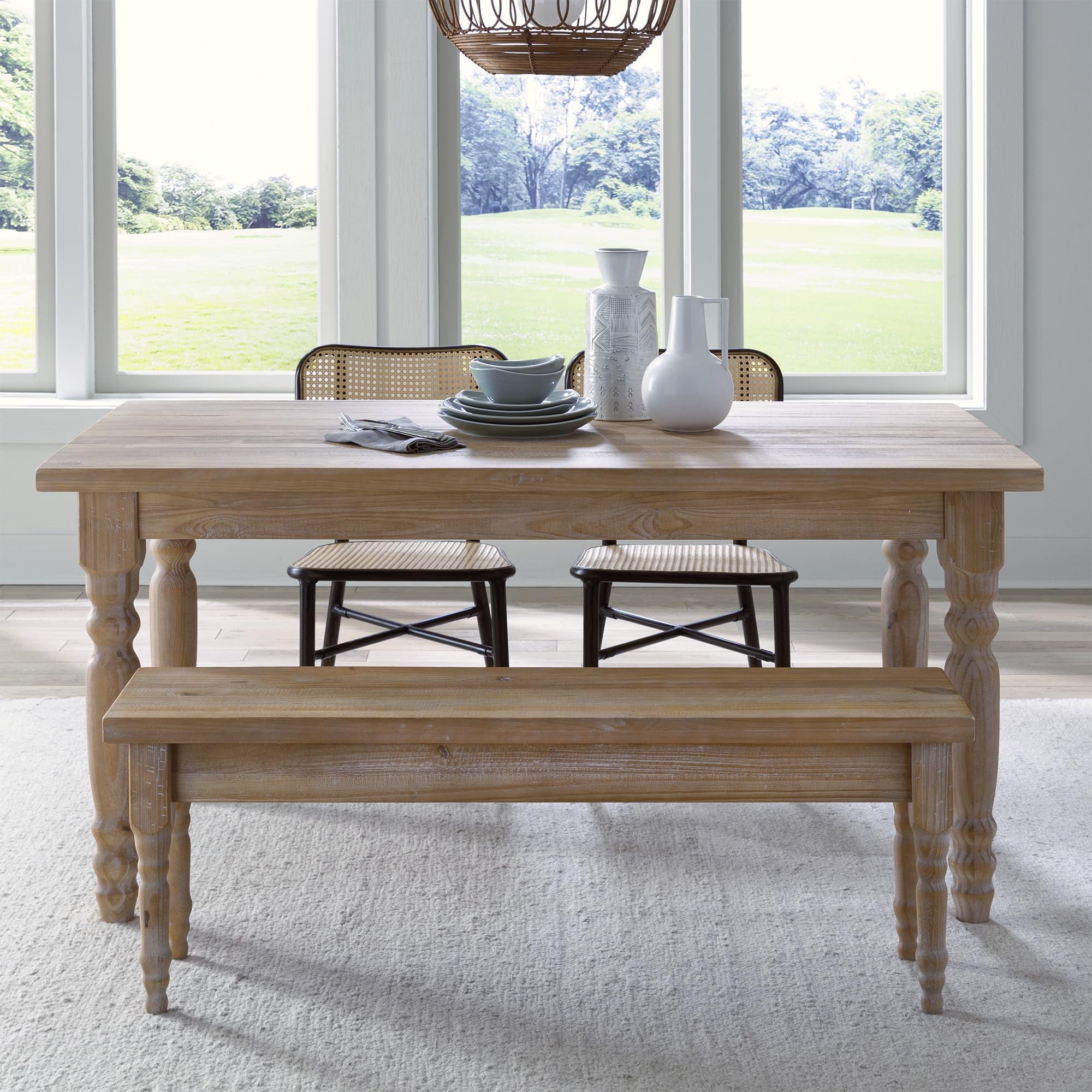 Grain Wood Furniture Valerie Original Solid Wood 63" Dining Table, Driftwood
