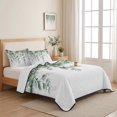 thumbnail image 5 of King Quilt Set 96''x106'', Retro Eucalyptus Leaves Lightweight Summer Bedspread Coverlet Set with 2 Pillow Shams, Rustic Pastoral Botanical Breathable All Season Quilt Bedding for Bedroom/Guest Room, 5 of 9