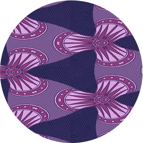 Ahgly Company Machine Washable Indoor Round Transitional Purple Iris Purple Area Rugs, 6' Round