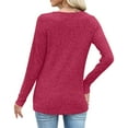 thumbnail image 5 of ZUKMRJPC Womens V Neck Sweaters Long Sleeve Slim Fit Lightweight Knit Sweater Fall Fashion Casual Pullover Sweater with Decorative Buttons, 5 of 8
