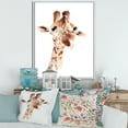 thumbnail image 2 of Designart 'Close Up Portrait of A Giraffe X' Farmhouse Framed Canvas Wall Art Print, 2 of 5