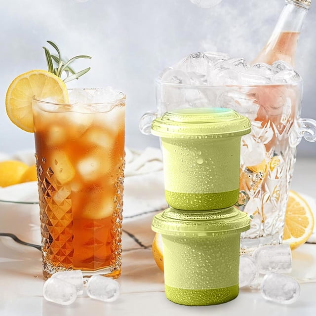 weibbin Large Ice Blocks Molds Whiskey Cocktail Squares Ice Making Box Flexible to Demold 1PC