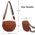 thumbnail image 6 of Bum Bags for Women Crossbody Bag, Trendy Crescent Shoulder Bags Spacious Fanny Packs Sling Bag Half Moon Purse, with Adjustable Strap, Brown, 6 of 7