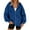 Blue, variant on DAFPZW Zip Up Hoodies for Women Acid Wash Oversized Sweatshirt Fall Fashion Jacket Cute Y2k Winter Teen Girls Pullover