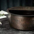 thumbnail image 4 of 16'' Handcrafted Dark Copper Pedicure Bowl - Hammered Ayurvedic Foot Soak Tub with Removable Footrest for Spa & Home, 4 of 4