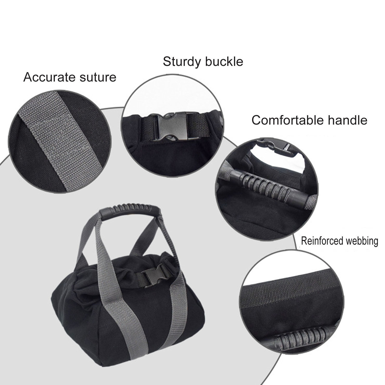 Kettlebell Sandbag, Workout Sandbag 12oz Canvas Ergonomic Handle  For Exercise
