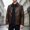 Coffee, variant on Men's Leather Jacket Spring and Autumn Winter Blazer Lapel PU Faux Leather Suit Coats Motorcycle Jacket Button Smart Casual Biker Style Jacket Black XL