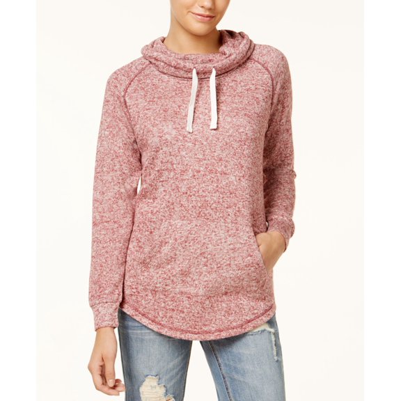 Ultra Flirt Juniors Funnel Neck Sweatshirt Cabernet Marl XL