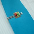 thumbnail image 2 of Colorful Tropical Rainforest Parrots Square Tie Bar Clip Clasp Tack- Silver or Gold, 2 of 5