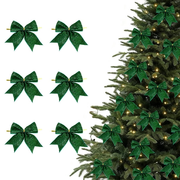 Adornos navideños, regalos de Navidad (6 piezas): Mini adornos navideños de 9 cm para colgar en el árbol de Navidad (campana colgante).