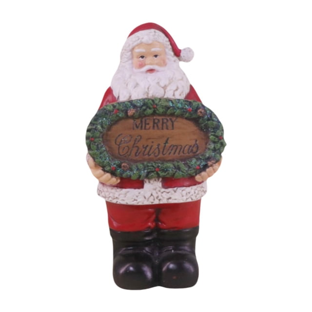 Figura de Papá Noel de resina, figura artesanal, recuerdo de fiesta, decoración pintada a mano, estatua de Papá Noel, decoración navideña para granja A
