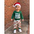 thumbnail image 6 of RUINIXCW Baby Boy Christmas Outfit Long Sleeve Romper Pattern Pants Hat 3Pcs Set, 6 of 8