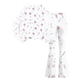 thumbnail image 7 of Grblisyd Girls 2 Piece Fall Outfits Cute Cartoon Print Crew Neck Long Sleeve Shirts & Flared Pants Clothing Set Size 10-12, 7 of 7