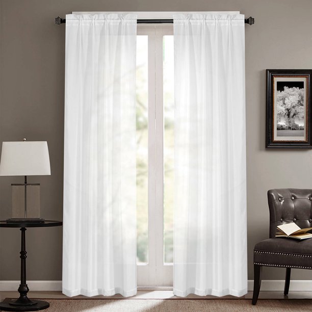 Mainstays Panel Pair Sheer Window Panel Walmart Business