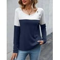 thumbnail image 6 of Zeagoo Womens Fall Tops Casual Shirts Long Sleeve Crewneck Sweatshirts Color Block Waffle Tunic Shirts Jumper Tops Fall Winter Tunics, 6 of 6
