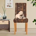 thumbnail image 4 of Yayeee 4 Pack Dining Chair Covers Stretch Parson Chairs Slipcovers Seat Protector, Brown Tribal Pattern, 4 of 6