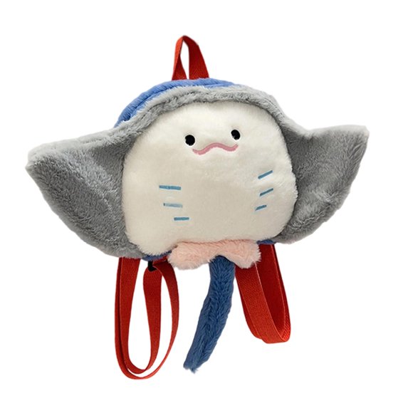 Mochila moderna de peluche para mujer y niña, elegante bolso de peluche con forma de animal Raya