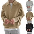 thumbnail image 6 of Chiccall Mens Sweatshirts Quarter Zip Long Sleeve Textured Knit Sweat Shirts Casual Loose Fit Athletic Pullover Sweatshirts, 6 of 6
