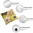 thumbnail image 4 of Acheng Hello Summer Sun Decorative Throw Pillow Covers, You are My Sunshine Daisy Flower Yellow Cushion Case Decor, Here Comes The Sun Seasonal Home Decoration for Sofa Couch,2 Pcs White, 4 of 6