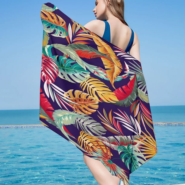mfyjkho Toalla de playa de microfibra, manta antiarena de secado rápido, toalla de viaje ligera para piscina y gimnasio, 76 x 152 cm (paquete de 1)