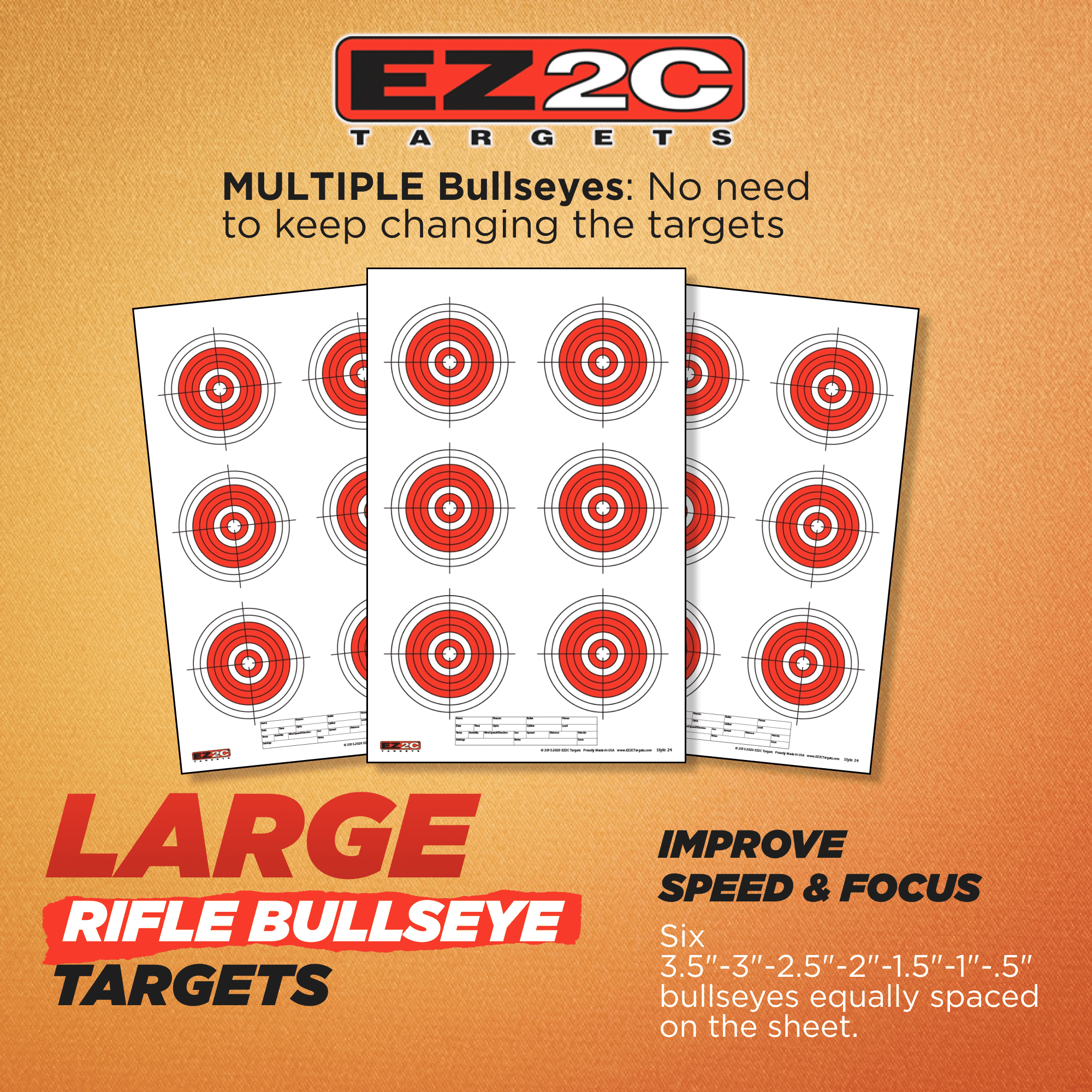 EZ2C Targets : Paper Targets 50 Pack 11"x17"