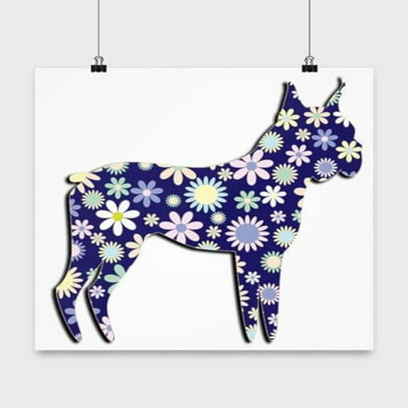 Boxer Poster, Cute Flower Dog, Pet Wall Art Gift, White 13x13in Poster