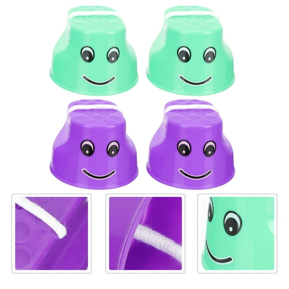 LEORX 4Pcs Children Stilts Plastic Purple Gross Motor Skills Improvement
