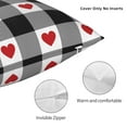 thumbnail image 3 of Wukai Heart Black Buffalo Plaid Gingham Premium Polyester Fleece Pillow Covers with Hidden Zipper Closure,Luxuriously Soft and Durable-16"x16", 3 of 7