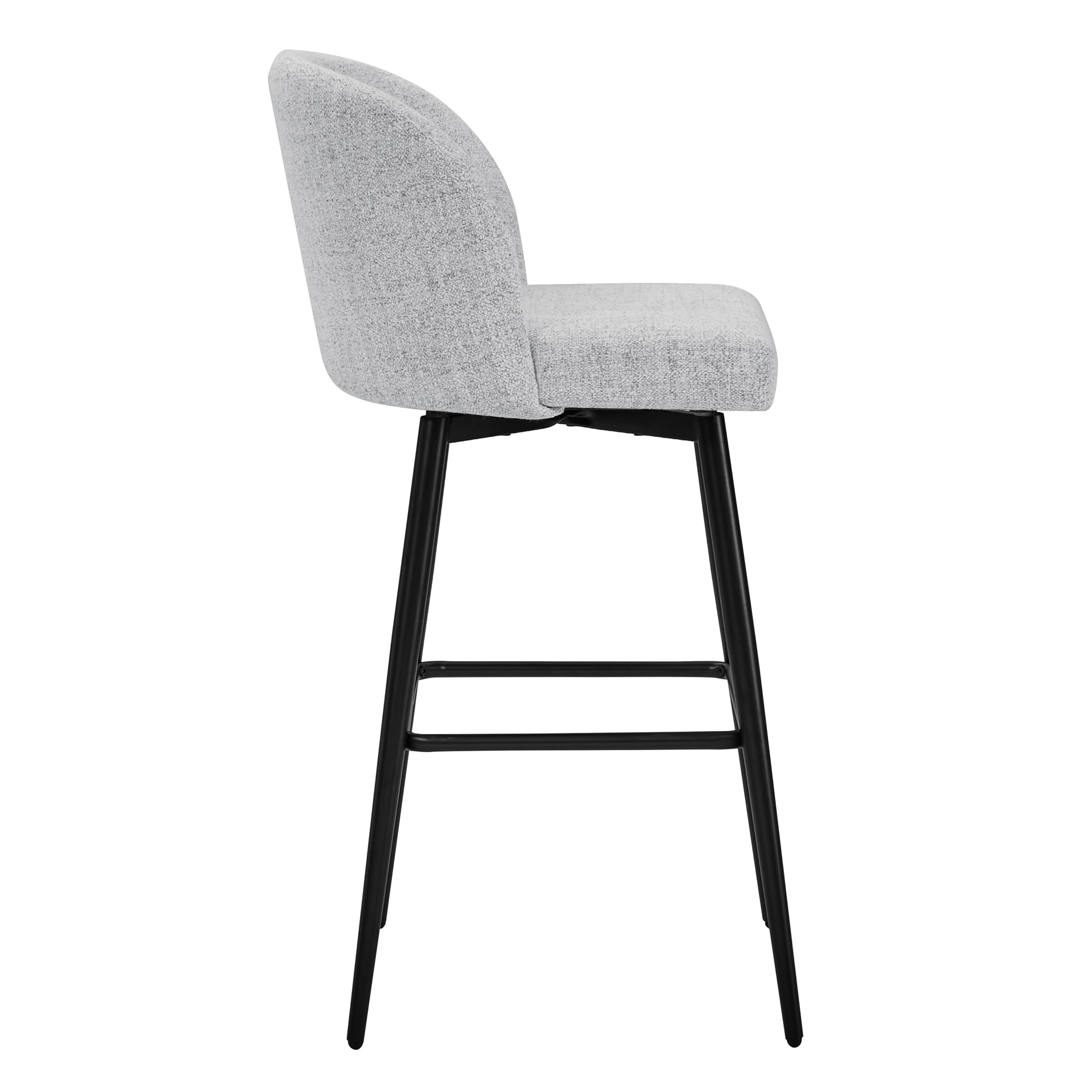 CHITA 30" Swivel Upholstered Counter Bar Stools Set of 2 with Back & Metal Legs, Fabric in Cloud