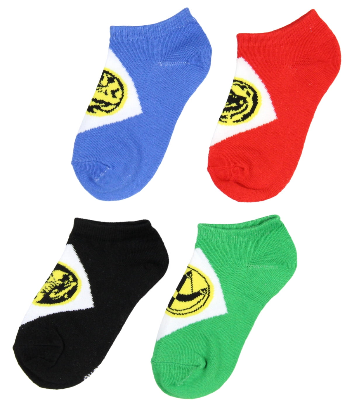 Mighty Morphin Power Rangers Boys' Socks 4 Pairs Kids No Show Socks