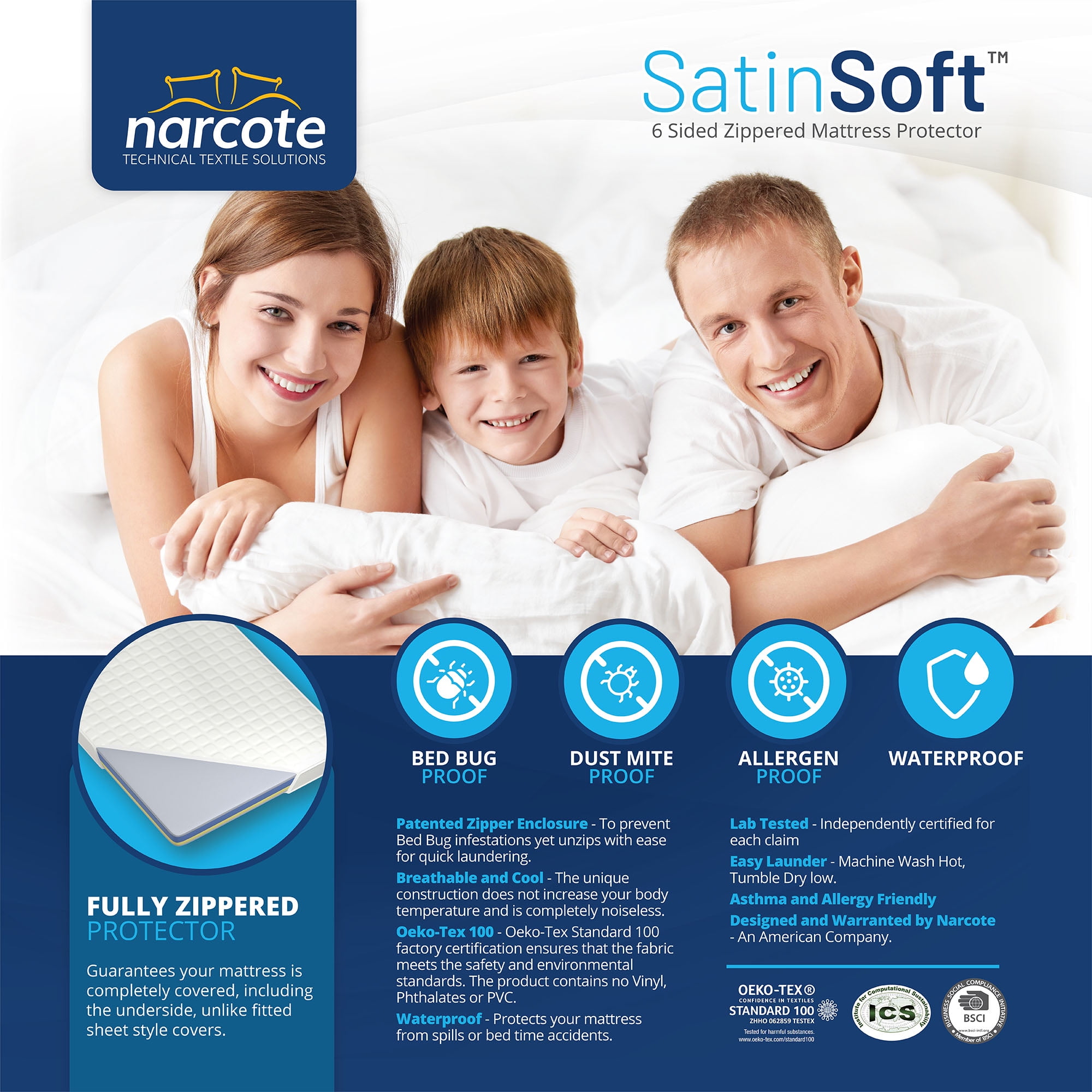 Mattress Protector – 6-Sided Waterproof and Hypoallergenic Twin XL-Size  Mattress Cover Encasement Helps Eliminate Bed Bugs and Dust Mites by Remedy