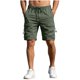thumbnail image 1 of Pantalones Cortos de Carga de Cintura Elástica para Hombres de Color Sólido con Bolsillos Botón Vendaje Casual Y Pantalones Cortos de Moda, 1 of 9
